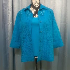 sheer top size 10 over tank M, by Heart of palms